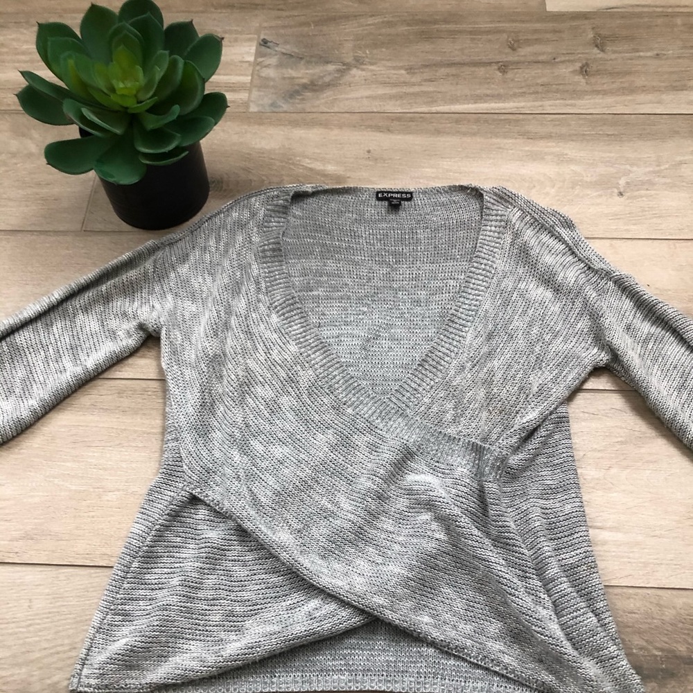 Express Wrap Sweater Balloon sleeve